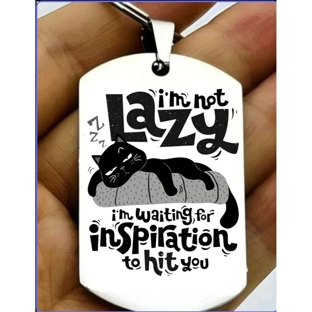 Kitty Cat Pet Animal Stainless Keychain Paw Cute Love Life Funny Lazy Cute